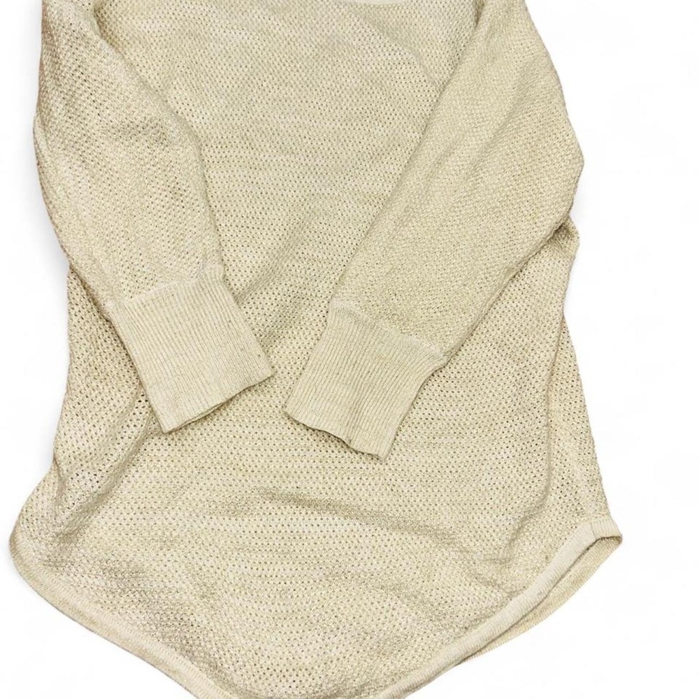 New York & Co Cream long sleeve sweater with sparkles Size XS
